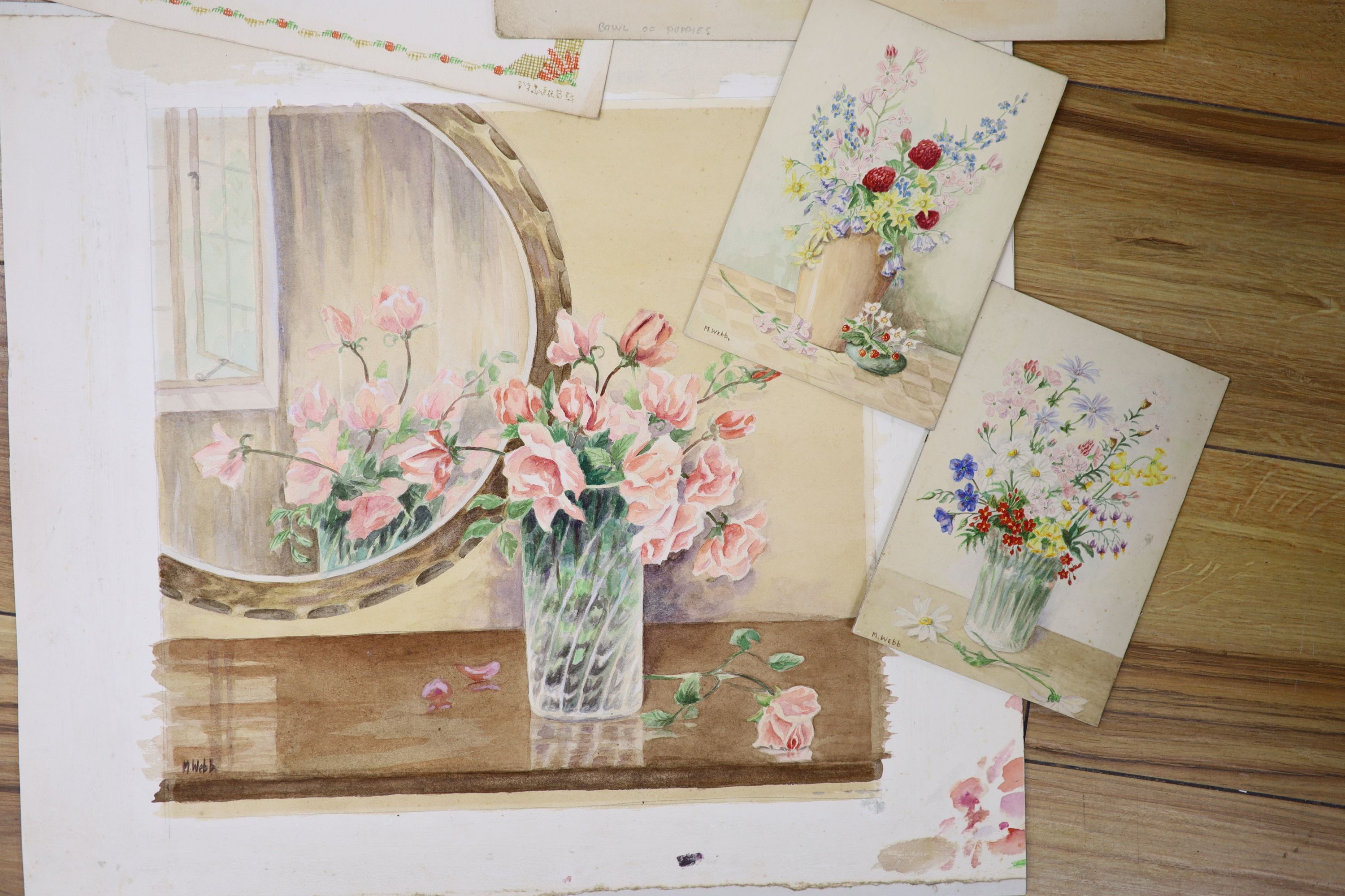 M. Webb (20th century), a collection of still life studies of flowers